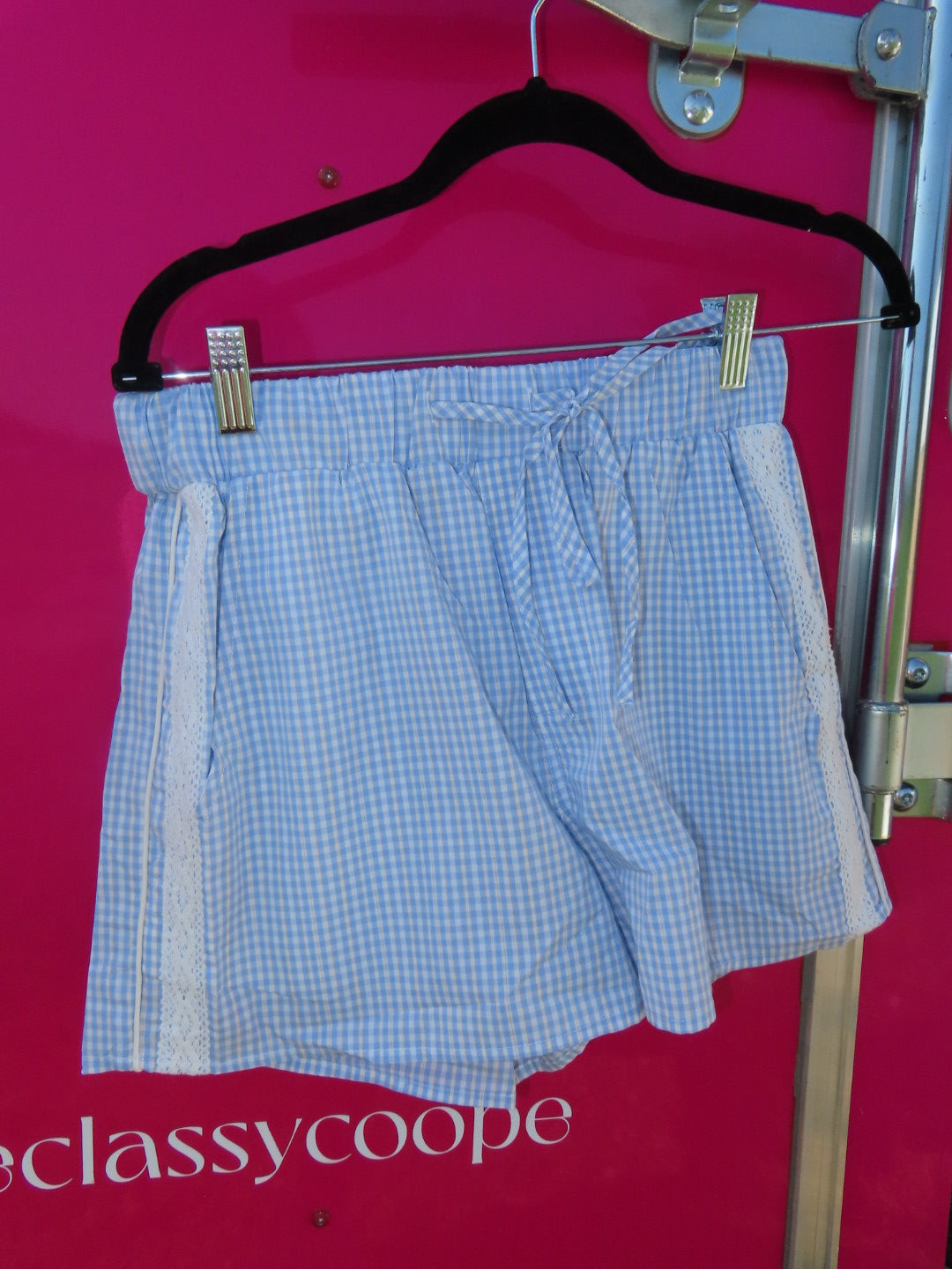 Blue Gingham Boxer Shorts