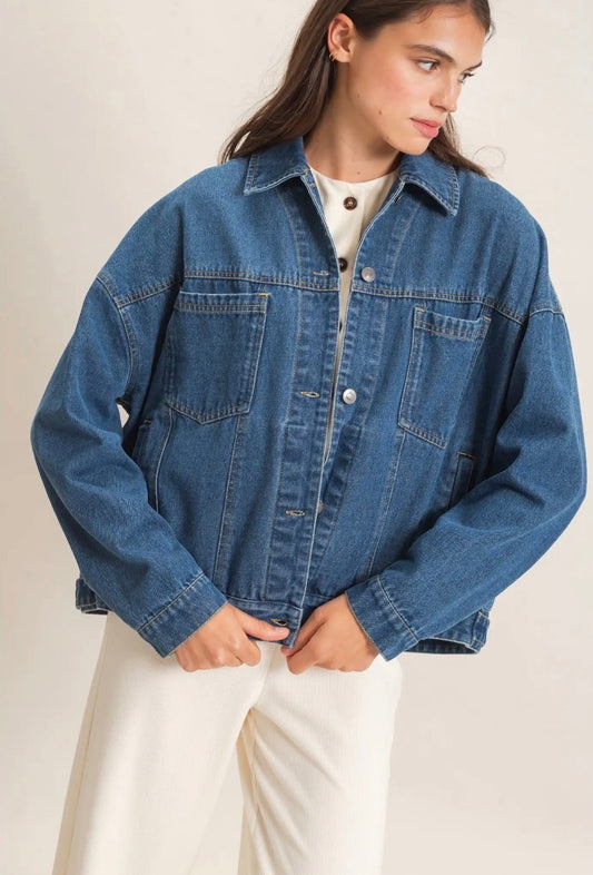 Boyfriend Bomber Jean Jacket