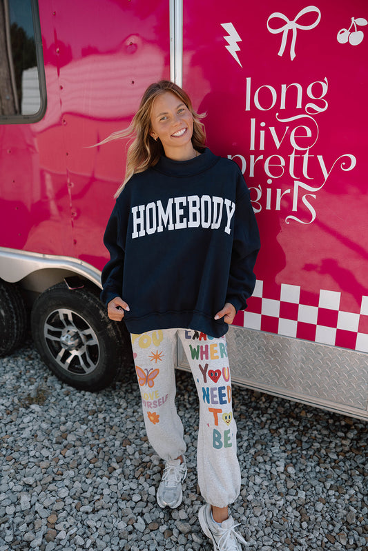 HOMEBODY/DO NOT DISTURB REVERSIBLE MOCK NECK