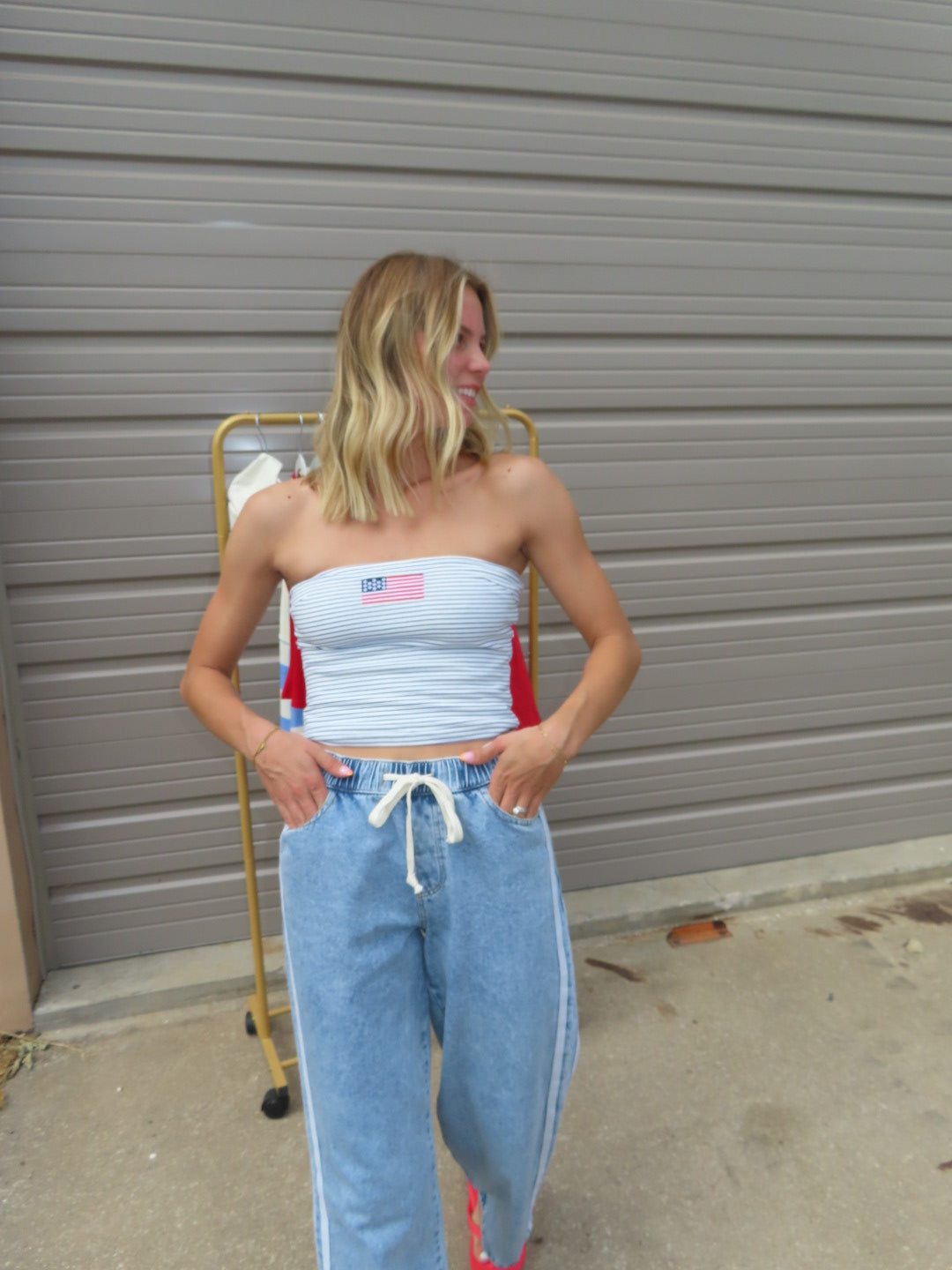 Denim Track Star Pants