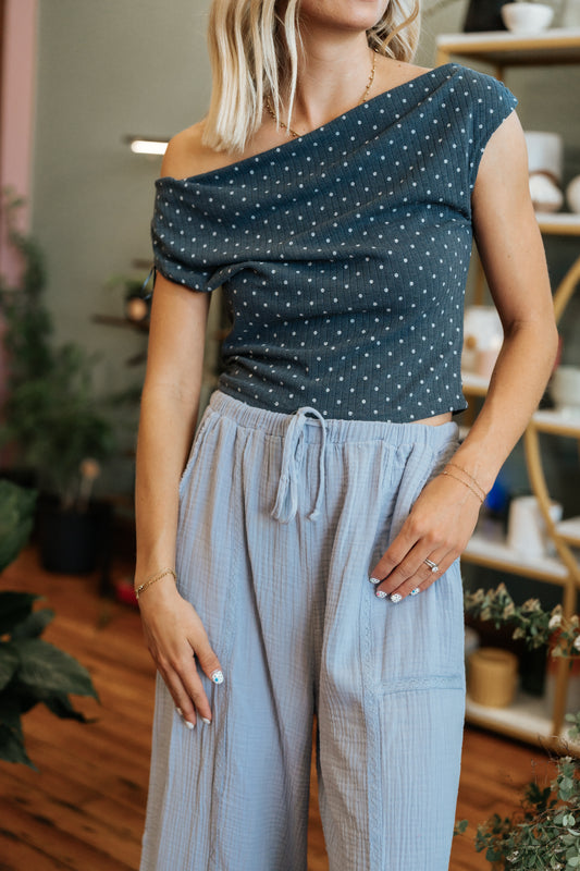 Girls Night Out Polka Dot Off the Shoulder Top