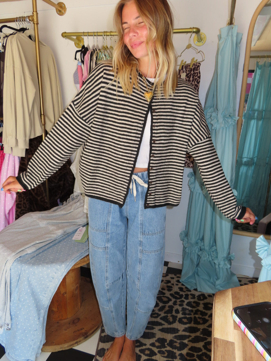 Baggy Denim Drawstring Jeans
