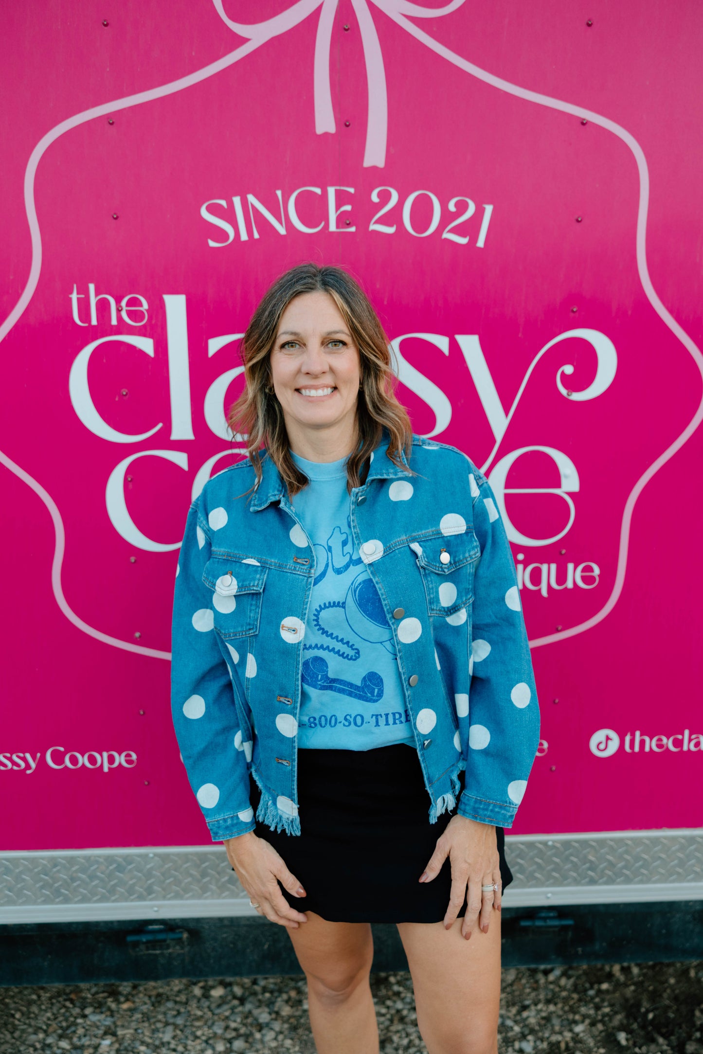 Annie Polka Dot Jean Jacket