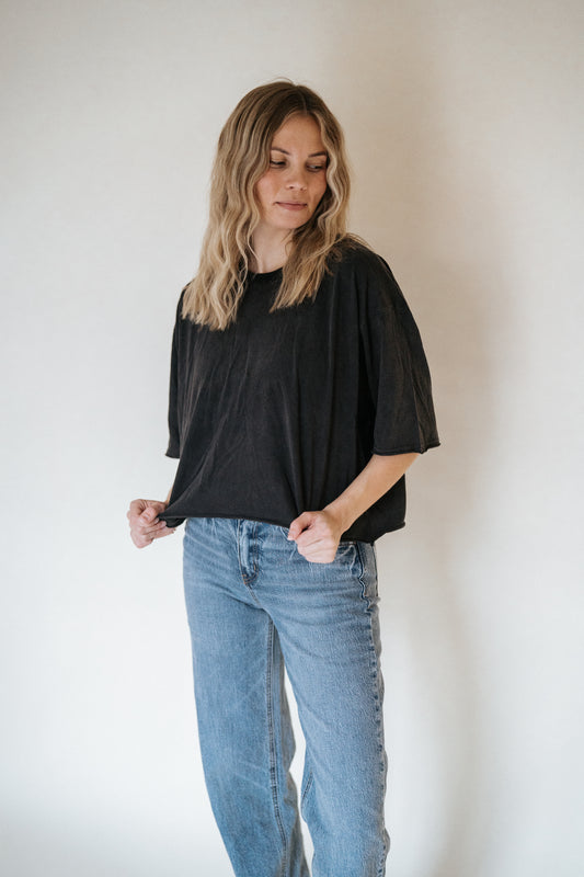 Everyday Basic Tee- Ash Black