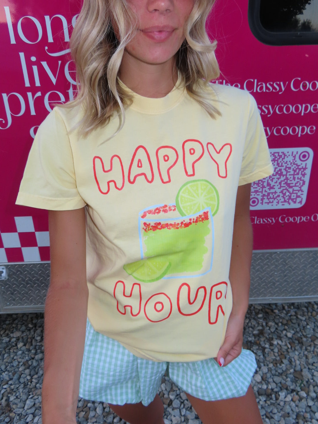 HAPPY HOUR GRAPHIC TEE - BUTTER YELLOW