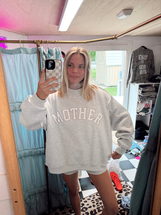 Mother Mockneck Sweatshirt-Ash Gray