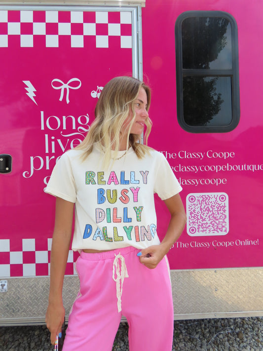 DILLY DALLYING GRAPHIC TEE - IVORY