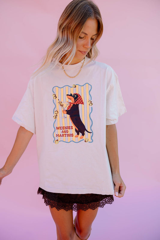 Weenies & Martinis Oversized Graphic Tee