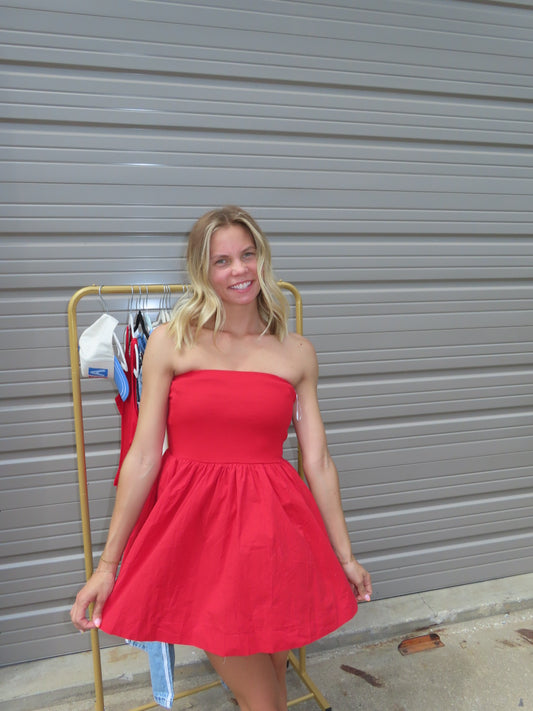 Baby You’re a Firework Red Tube Top Dress