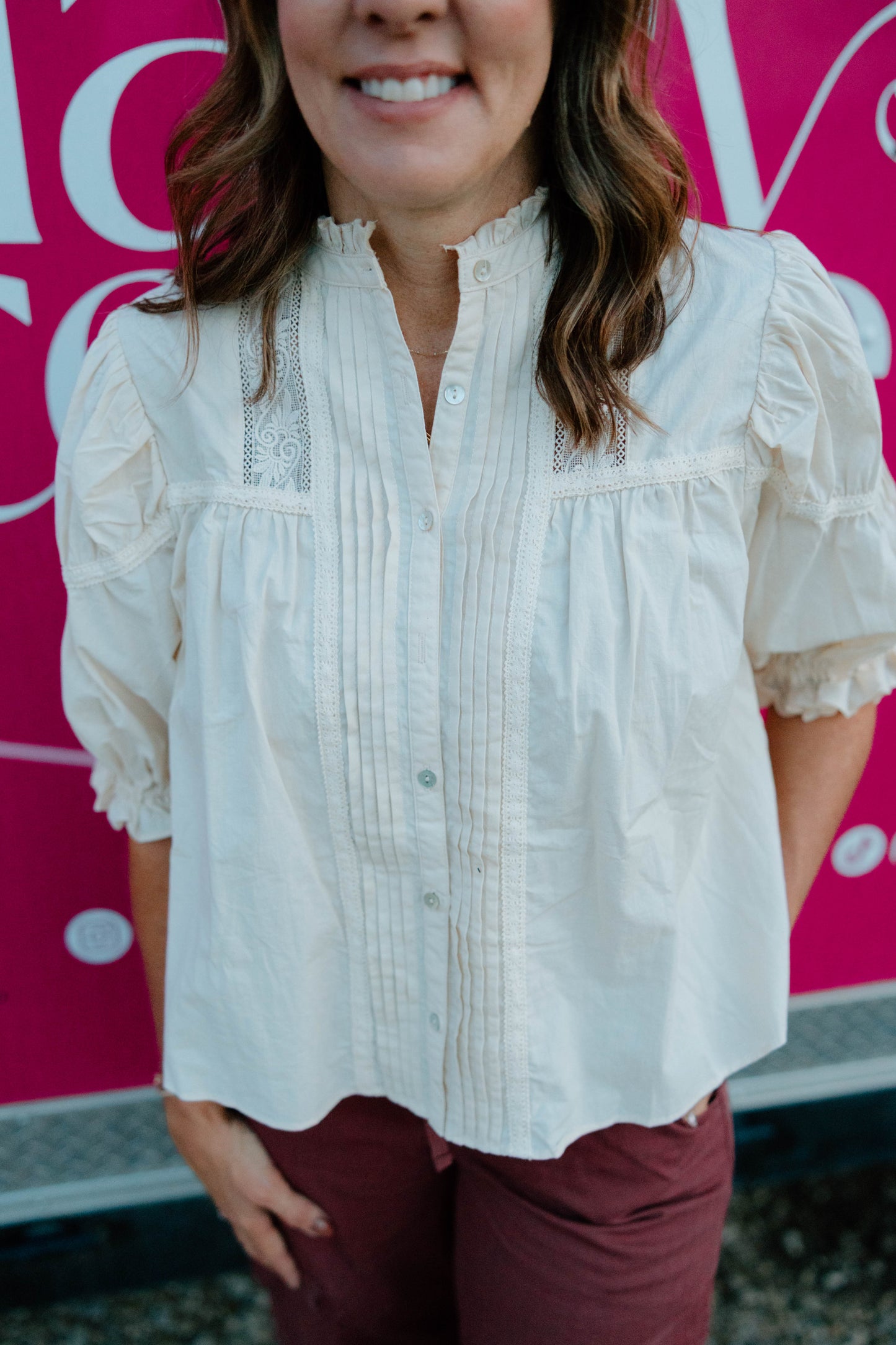 Darling Cream Lace Blouse