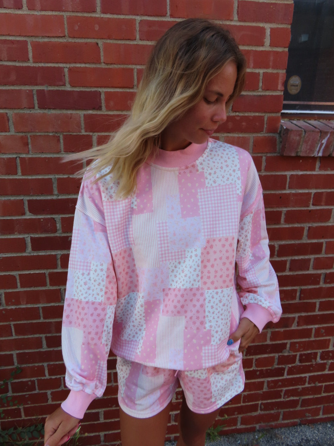 Classy Coope Pink Quilted Mockneck Set