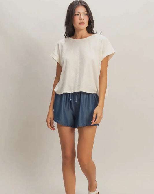 Cross Detail Open Back-Whip Cream