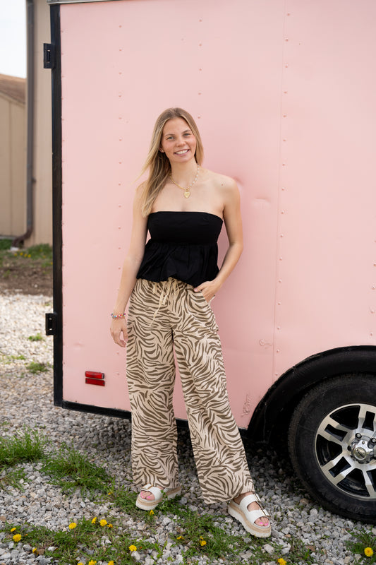 Wild Thing Zebra Linen Pants