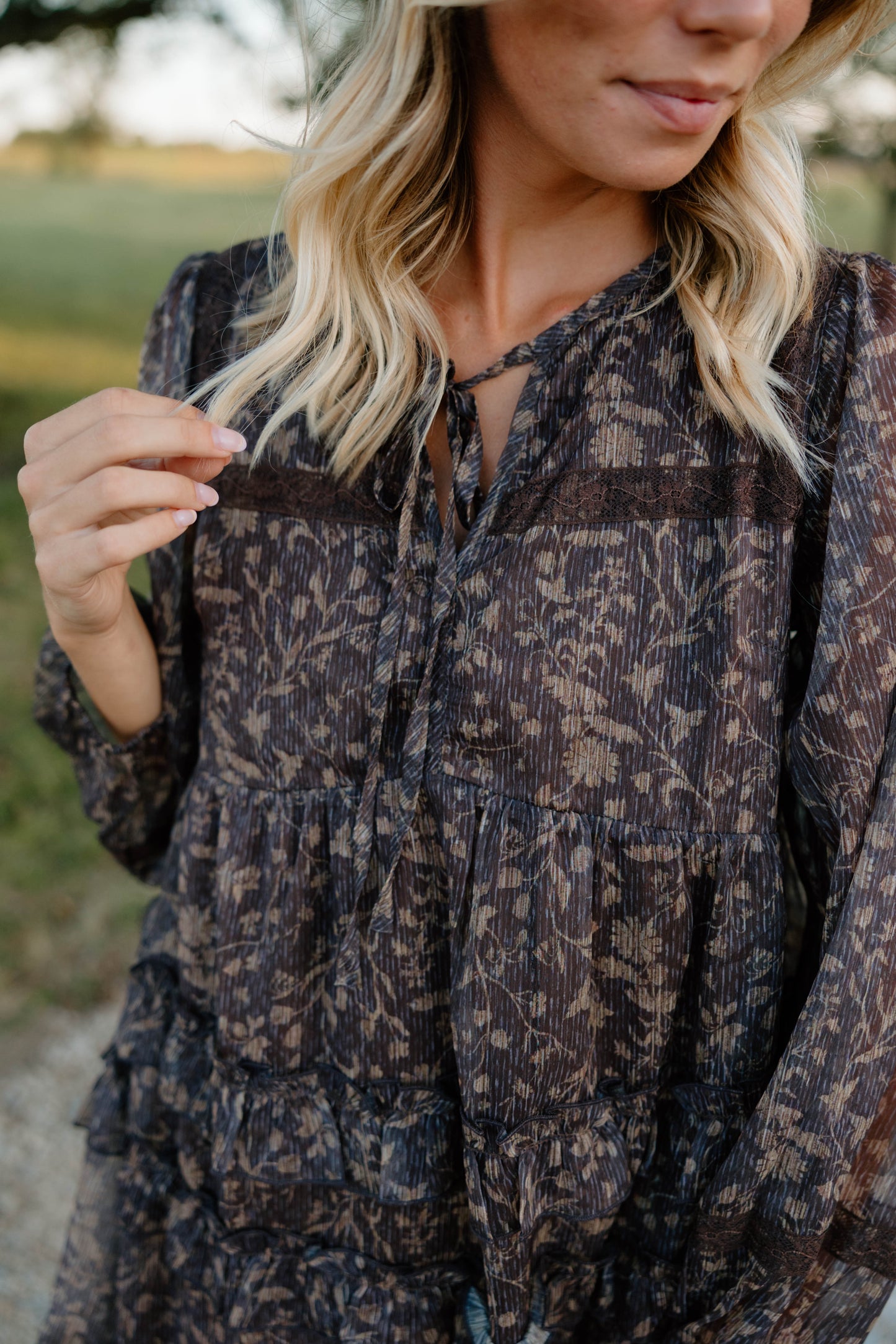 Fallin For You Brown Floral Mini Dress