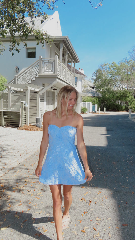 Paradise Striped Strapless Mini Dress