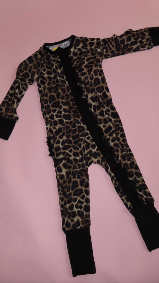 Leopard Ruffle Bamboo Baby
