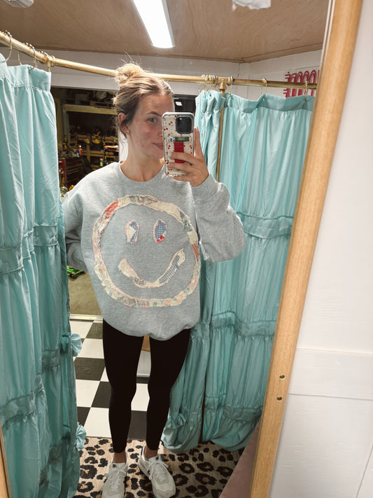 Granny’s Smiley Quilted Crew
