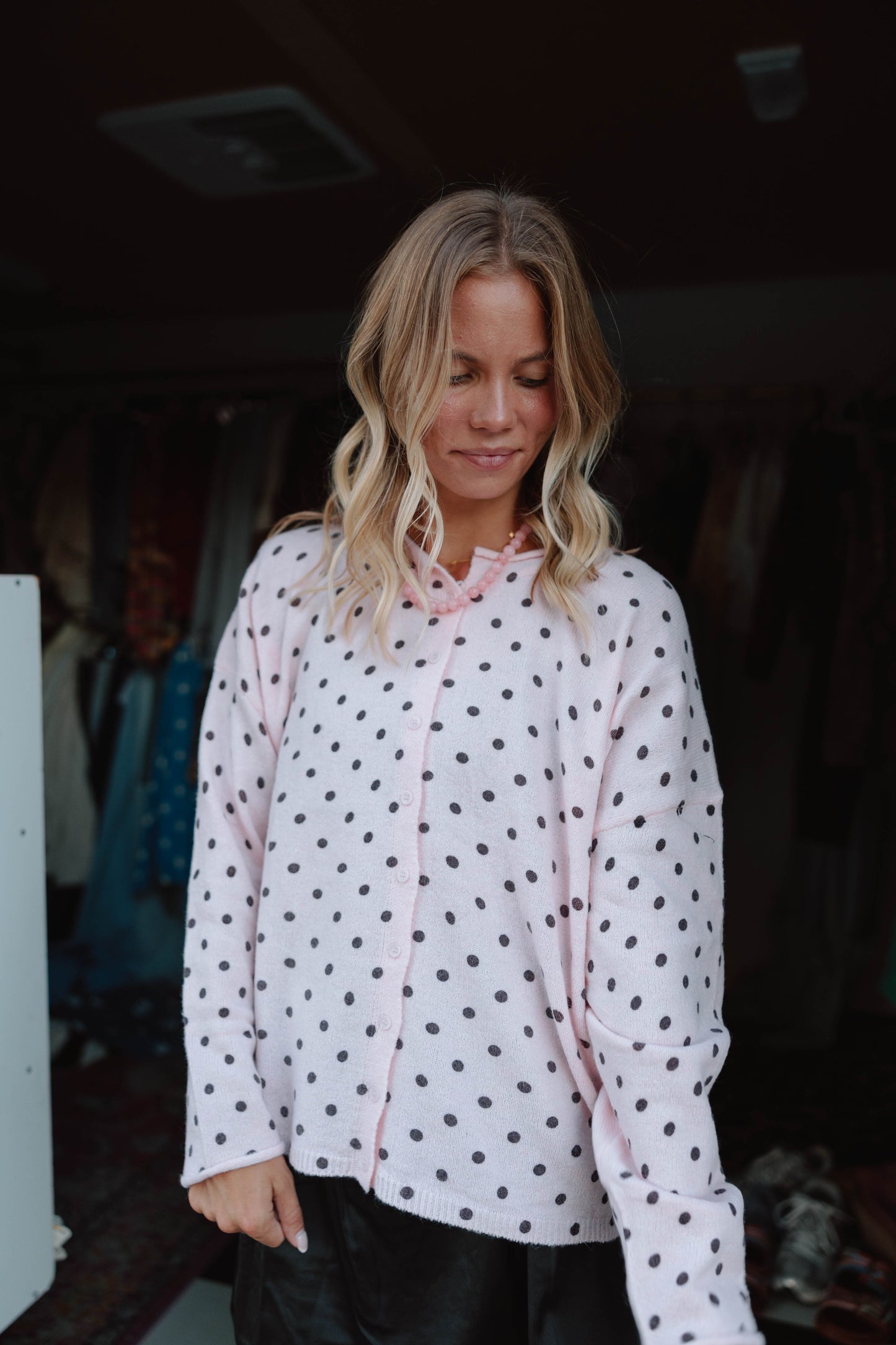Polka Dot Party Cardigan-pink