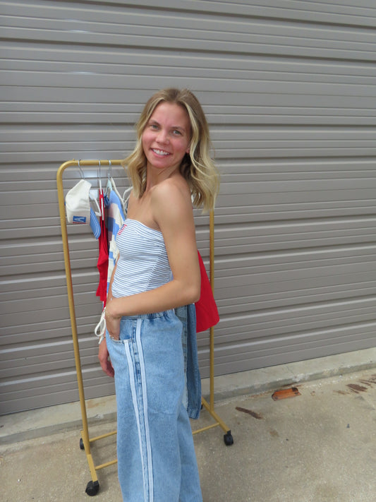 Denim Track Star Pants