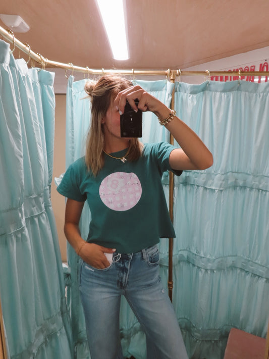 8 Ball Gingham Crop Tee