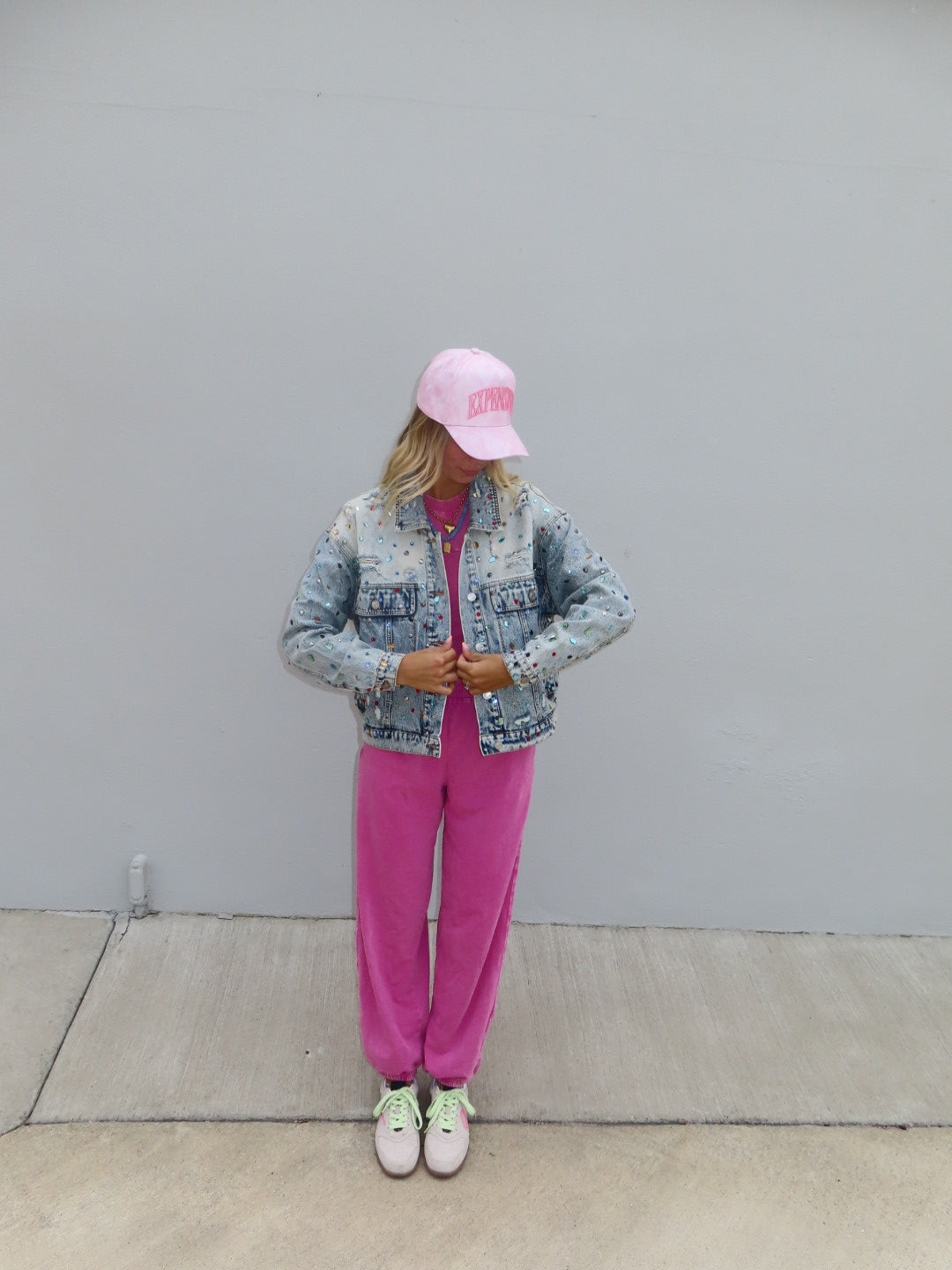 Distressed Jewel Embellish Denim Jacket