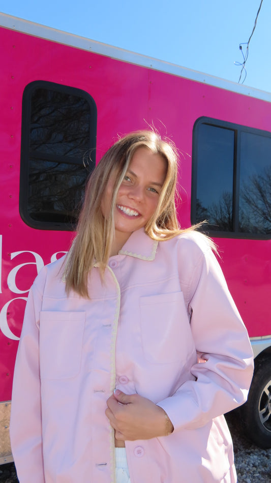 Leather Jacket-light pink