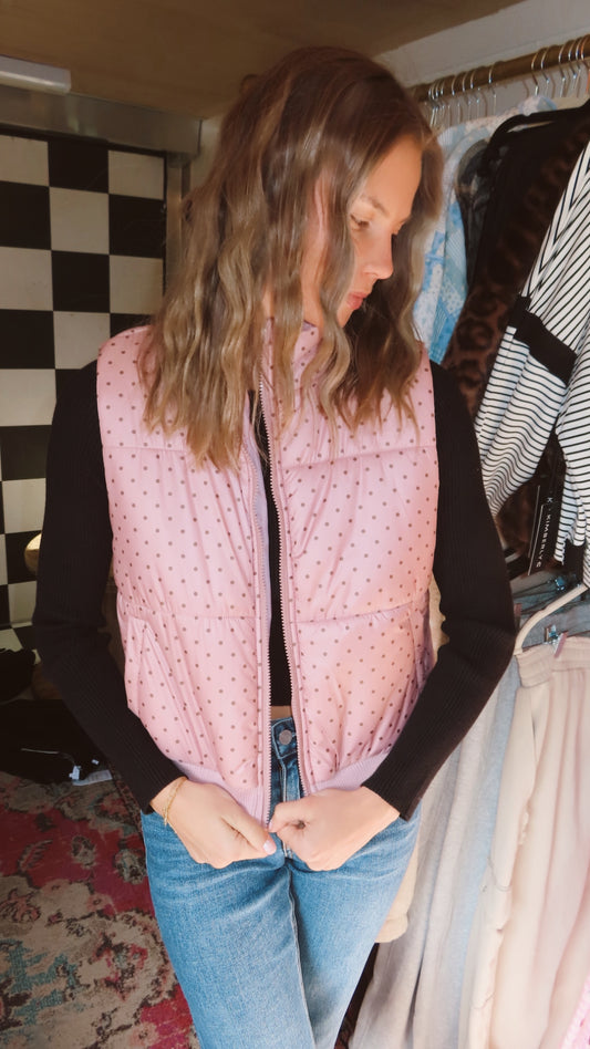 Love me some polka dot puffer vest