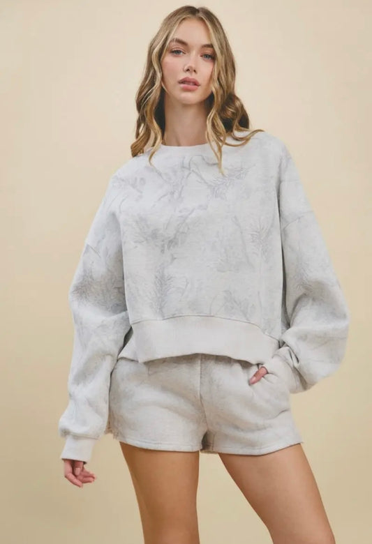 Addie Camo Sweat Short Set