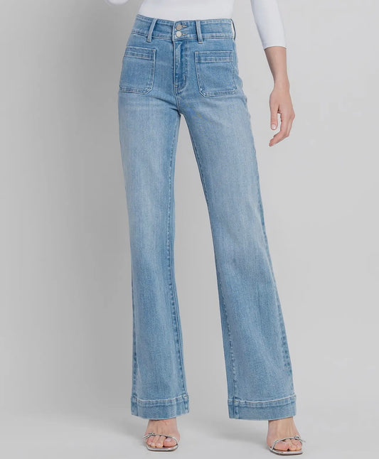 90's vintage super high rise flare jeans