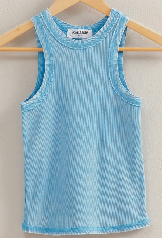 Blue Ribbed Tank