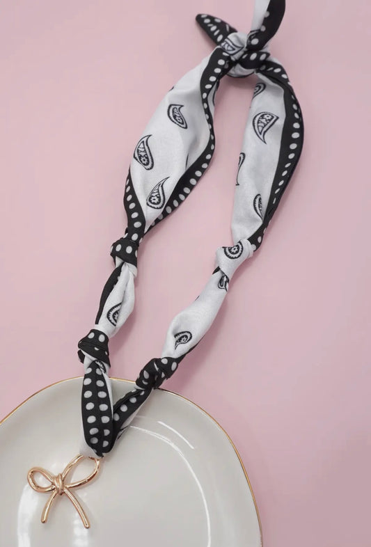 Bow Charm Scarf Necklace