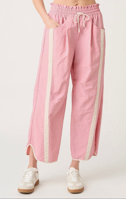 Sporty Stripe Nylon Pull On Barrel
Leg Pants