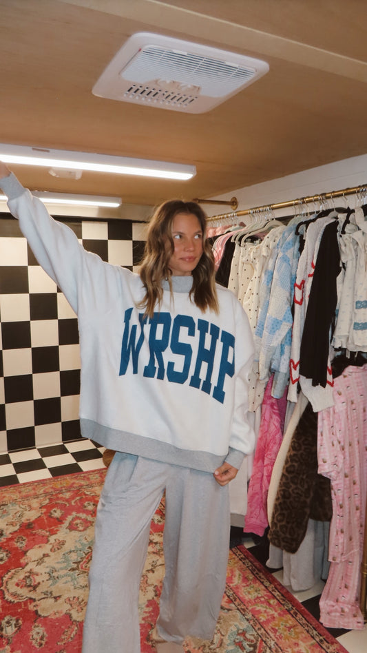WRSHP 2-SIDED MOCK SWEATSHIRT