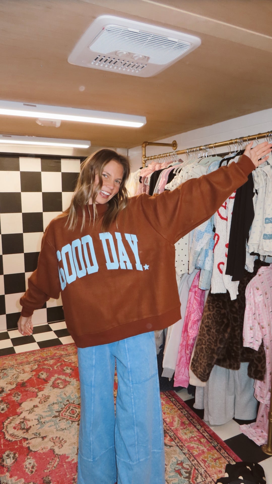 GOOD DAY 2-SIDED MOCK SWEATSHIRT