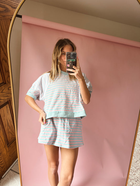 Cotton Candy Skies Stripe Skort Set