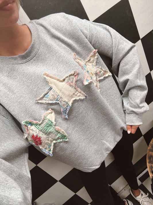 Granny’s Lucky Star Quilted Crew