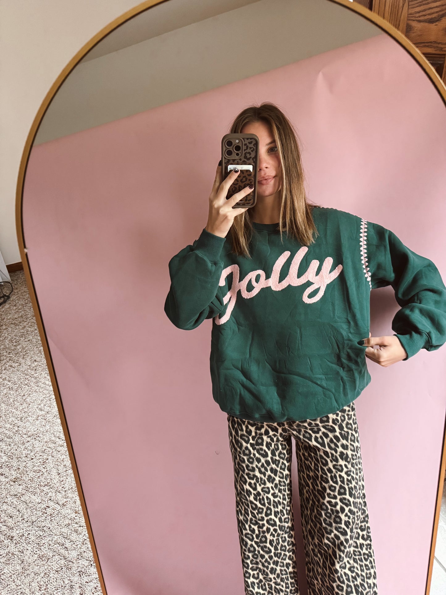 Pine 'Jolly' Graphic Contrast Stitching Sweatshirt
