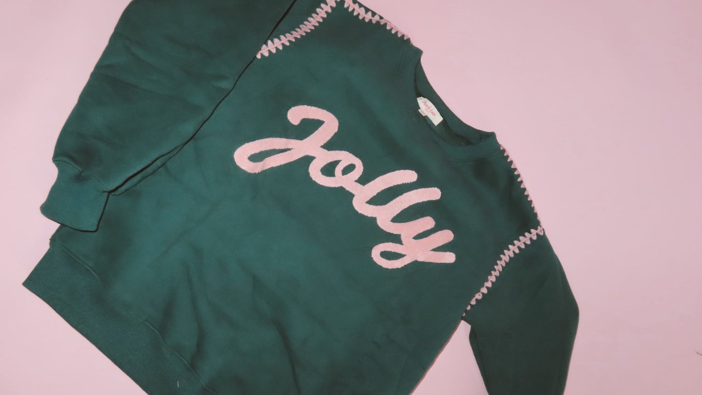 Pine 'Jolly' Graphic Contrast Stitching Sweatshirt