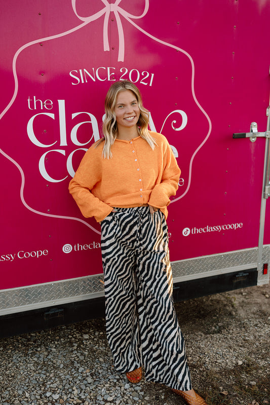 Elizabeth Zebra Linen Pants
