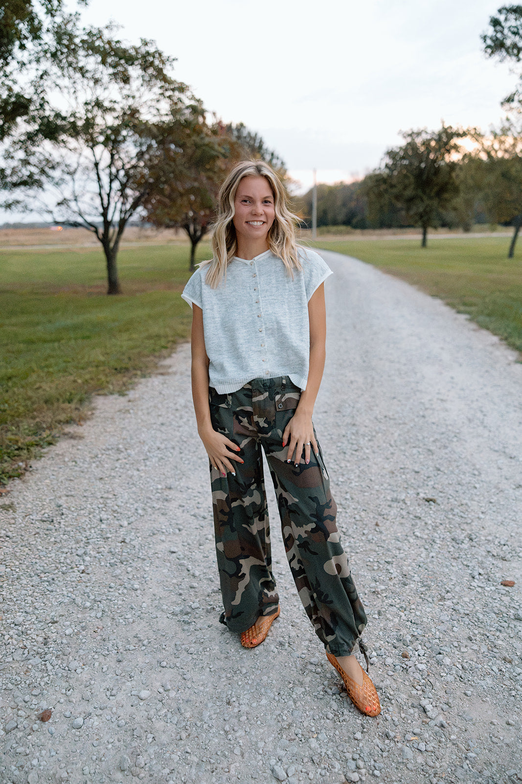 The Free Camo Tie Wide Leg Pants