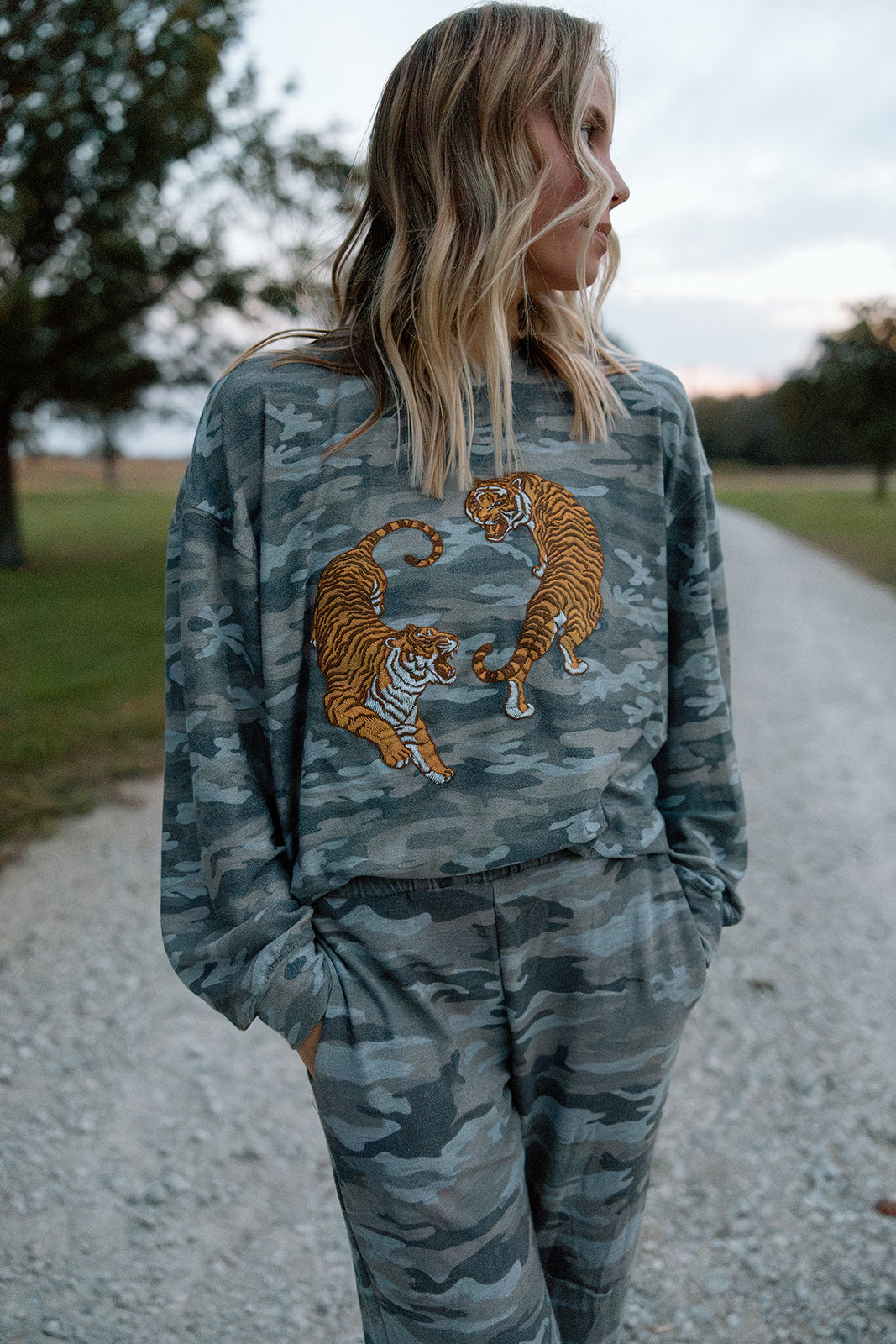Ying Yang Camo Tiger Long Sleeve Top