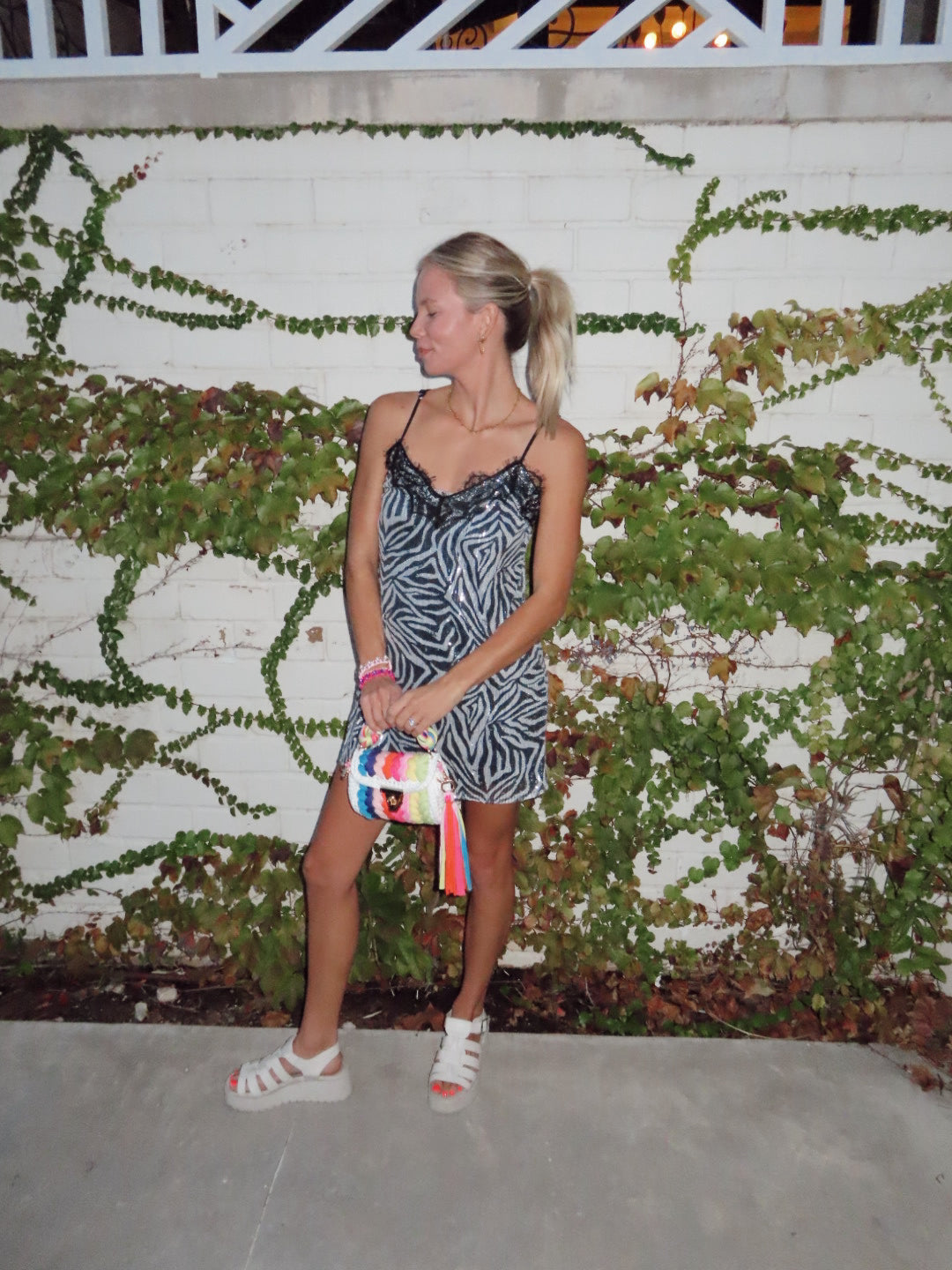 Zebra sequin dress mini