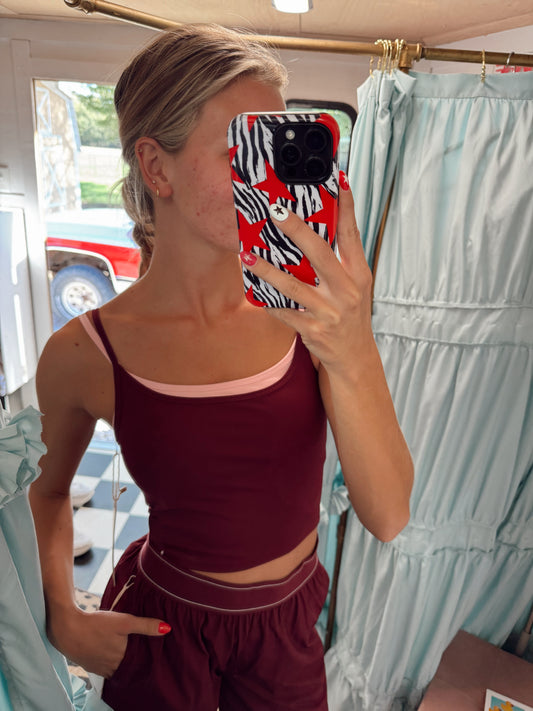 Burgundy Blush Double Layered Brami
