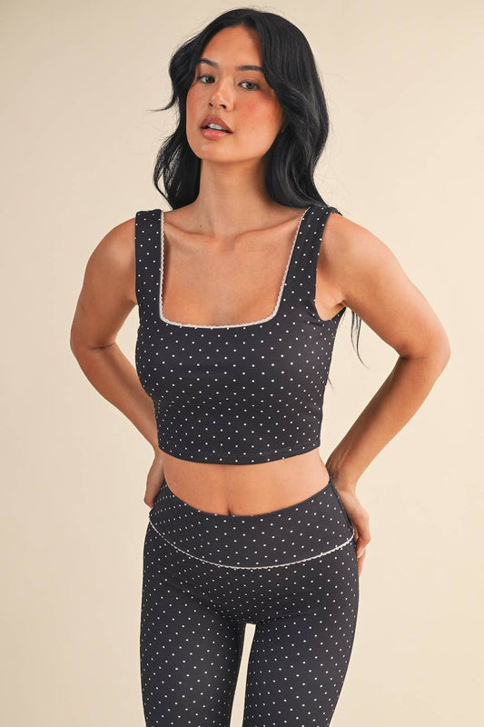 Polka Dot Print Crop Tank